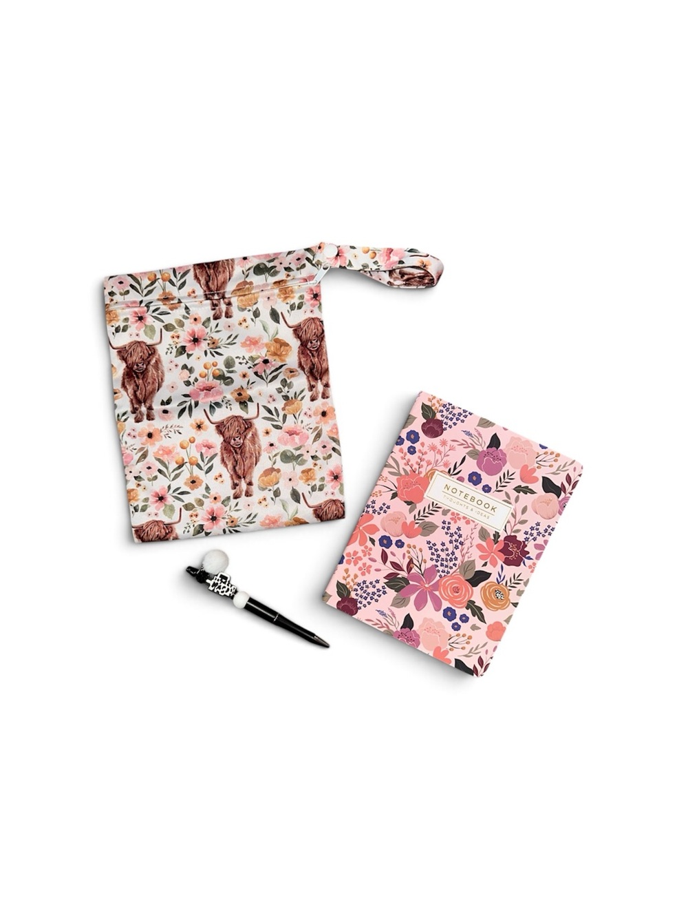Floral pouch, Notebook Set+ Pen